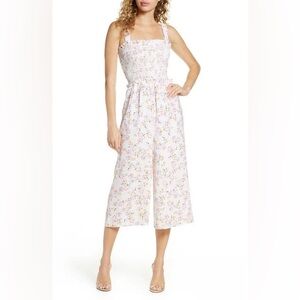 ALI & JAY Floral Jumpsuit in White and Pink